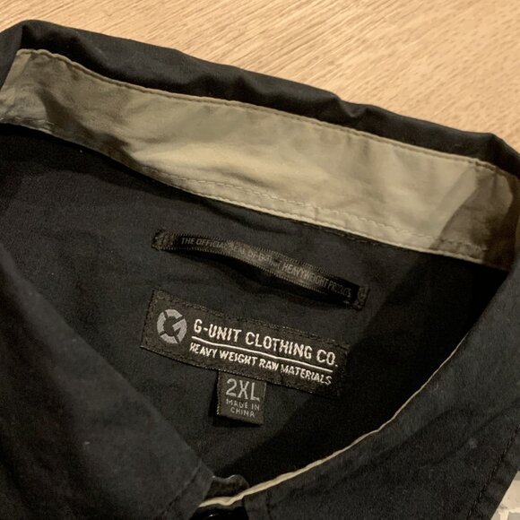 Y2K G-Unit Clothing Co Hip Hop Black Button Up Shirt 50 Cent Men's 2XL Cyber - Picture 4 of 7